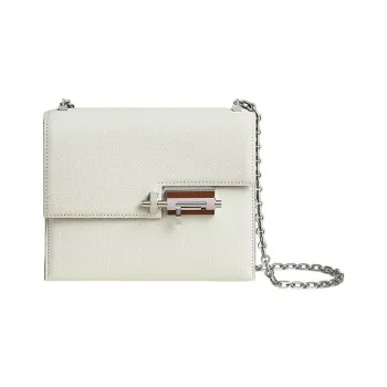 HERMES Verrou Mysore Goat Skin Handgun Bag Shoulder Bag Crossbody Bag Women's Mushroom White/Light Purple/Gold