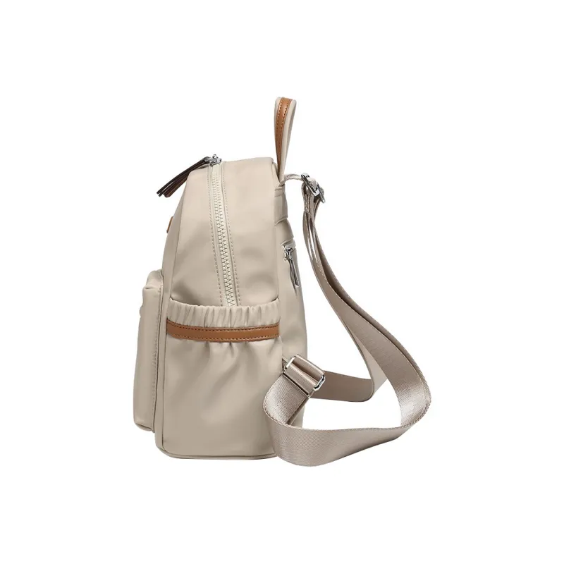LEFF Fabric Backpack Women's Classic Black Milk Tea Apricot-6