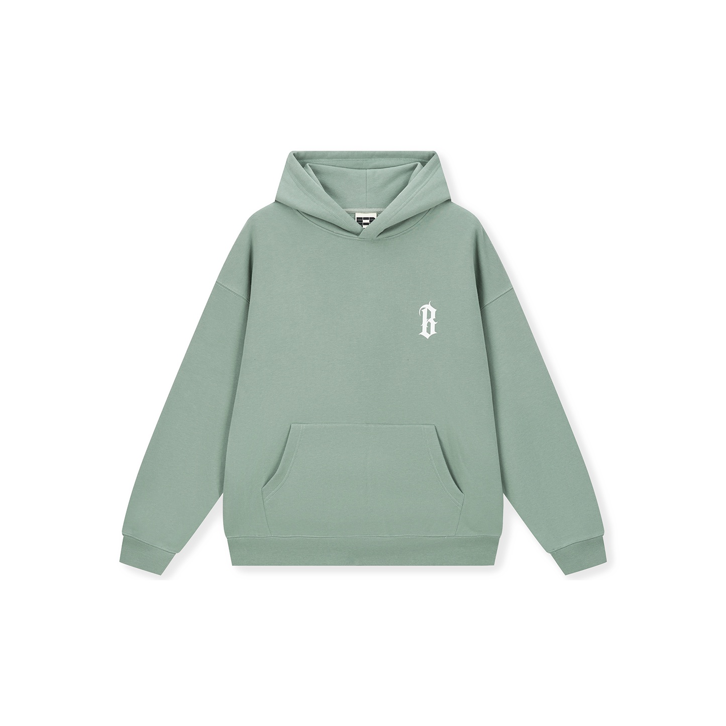 BONELESS Loose Casual Unisex Sweatshirt Long Stone Green M