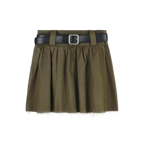 Kong Yili Casual Short Skirts Women's Army Green