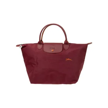 LONGCHAMP Cow Leather Dumpling Bag Handbag Shoulder Bag Medium Size Women's Maroon