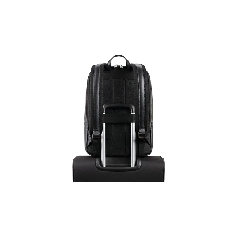 SAMSONITE Leather Laptop Backpack Men's Black-3