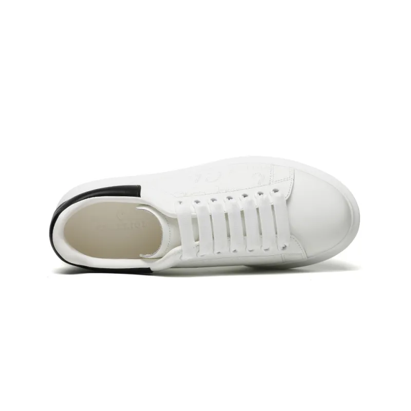 CHARRIOL Puffy Shoes White Sneakers Abrasion Resistant Low Top Skateboard Shoes Unisex White-3