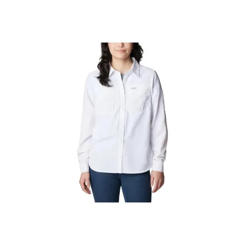 Columbia Silver Ridge Shirts Women's White