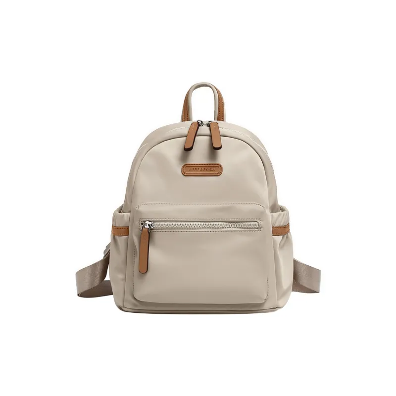 LEFF Fabric Backpack Women's Classic Black Milk Tea Apricot-4