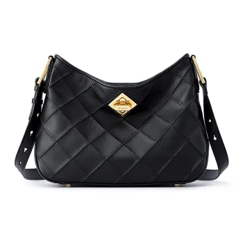 FION Cow Leather Shoulder Bag Small Size Women's Gold