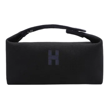 HERMES Bride a Brac Canvas Lunch Bag, Canvas Bag, Storage Bag, X Toiletry Bag Trumpets Unisex Black/Midnight Blue
