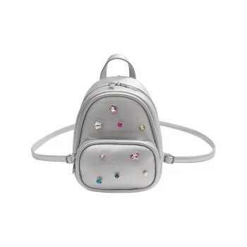 NOMK PU Bucket Bag Backpack Small Size Women's Silver