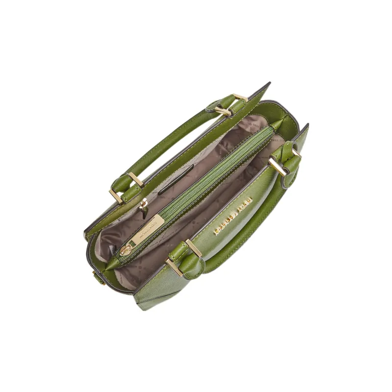 MICHAEL KORS MK Prism Leather Trunk Bag, Shoulder Bag, Crossbody Bag, Handbag Medium Size Women's Olive Green-2