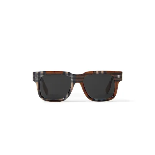 Burberry Acetate Irregular Shape Sunglasses Men's Brown