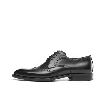 KANGNAI Dress Shoes Men Low Top Brown/Black