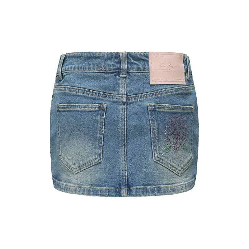 NANA JACQUELINE Denim Short Skirts Women's Denim Blue-1