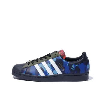 Adidas x A BATHING APE Superstar 80s Low-Top Skateboard Shoes Men's Blue Red