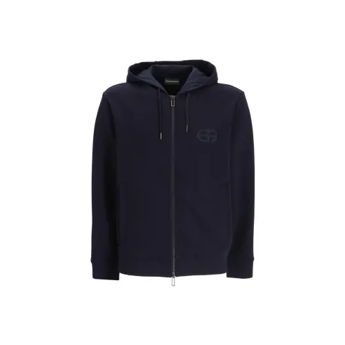 EMPORIO ARMANI Logo-embroidered Zipped Hoodie