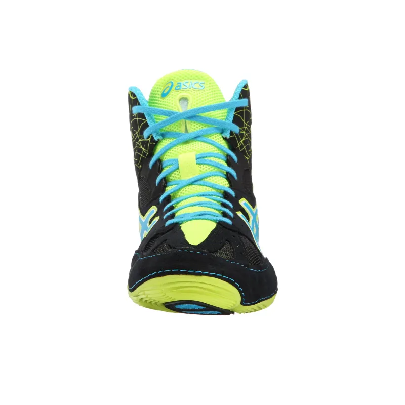 Asics Cael V6.0 Wrestling Shoes 'Black Blue Green'-5