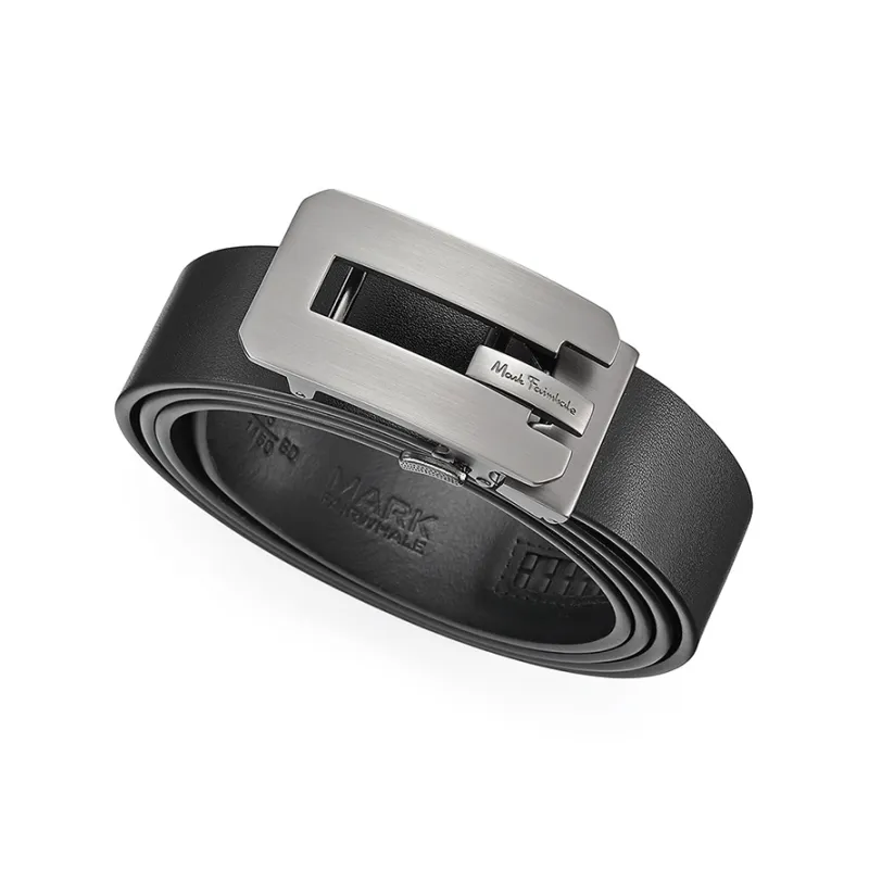 FAIRWHALE Solid Color Design, Head Layer, Automatic Buckle Genuine Leather Belts Men's Width 3.5CM-3