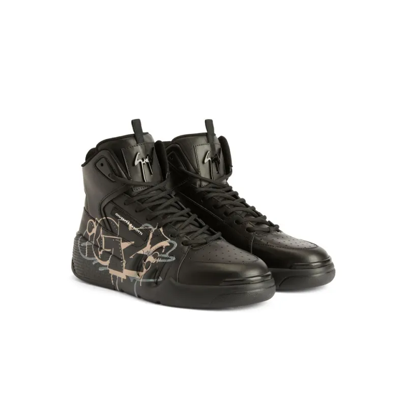 Giuseppe Zanotti Talon Graffiti print Leather Sneakers-2