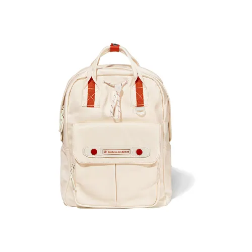 LIVEBOX EN DIRECT Nylon Laptop Backpack Regular Women's Light Apricot