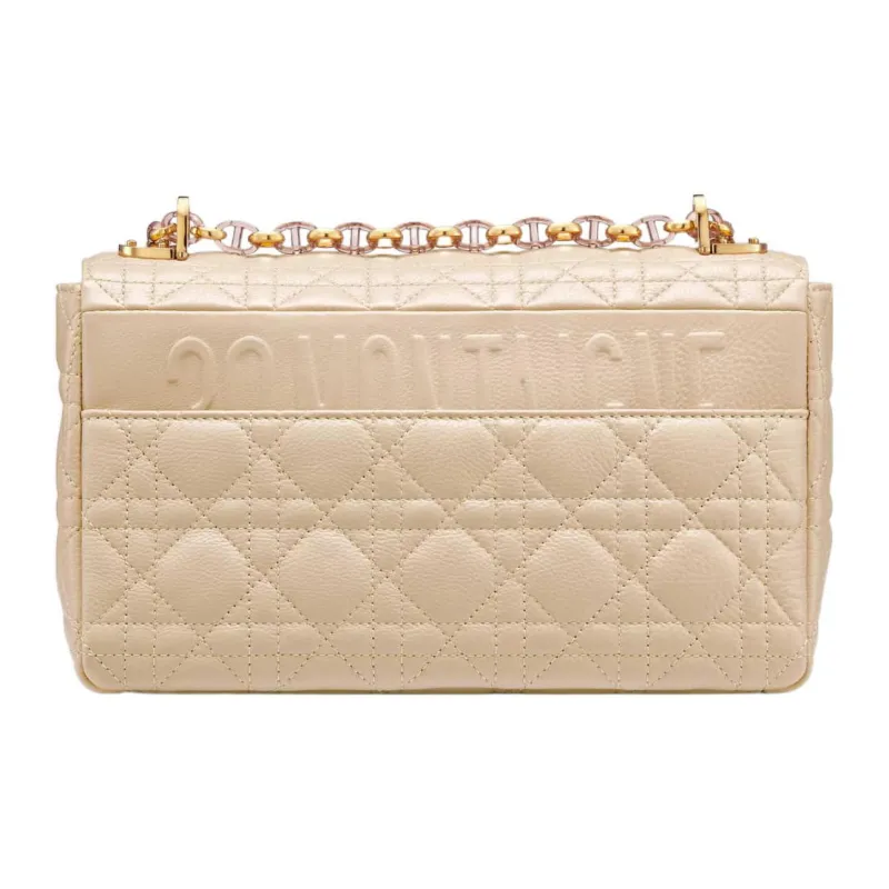 DIOR Caro Cow Leather Crossbody Bag Shoulder Bag Women's Rouge Beige-2