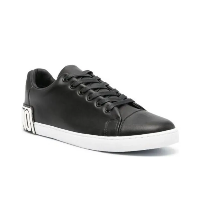 MOSCHINO Embossed-logo Leather Trainers-2