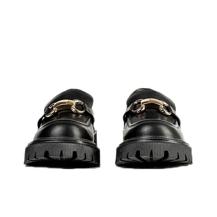 Wonderful Couple Loafers 5cm Women's Black-3