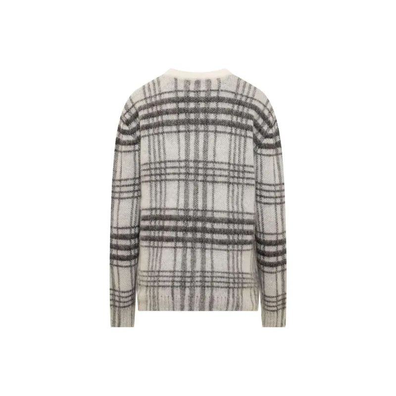 JW Anderson Logo Intarsia Knit Checked Jumper-1