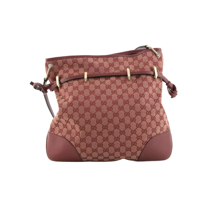 GUCCI Horsebit 1955 Canvas Canvas Bag Crossbody Bag Shoulder Bag Women's Burgundy-2