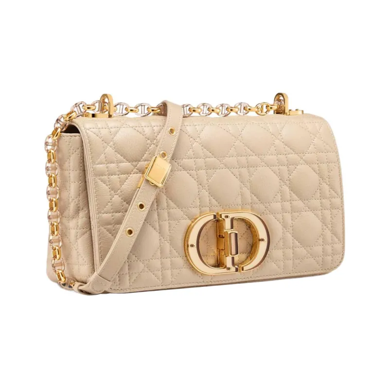 DIOR Caro Cow Leather Crossbody Bag Shoulder Bag Women's Rouge Beige-1