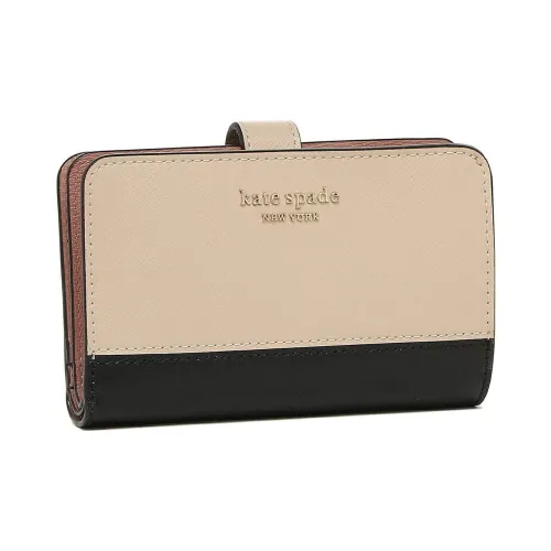 Kate Spade Leather Wallet Regular Women's Black/Beige