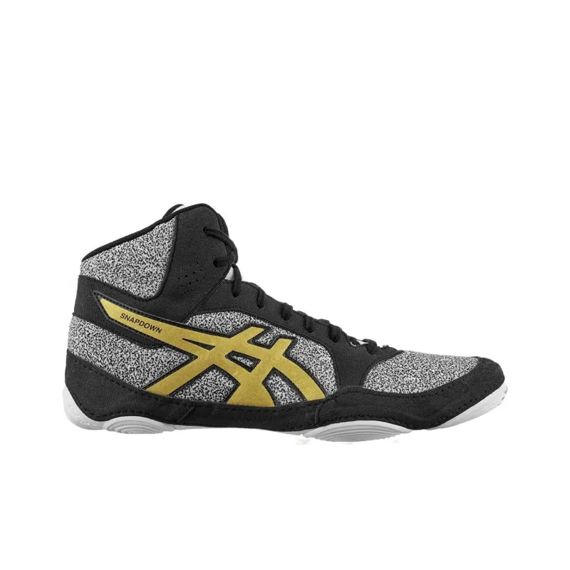 Asics Snapdown 2 Cushioning Wear Resistant Mid Top Wrestling Shoes Men's White Gold-1