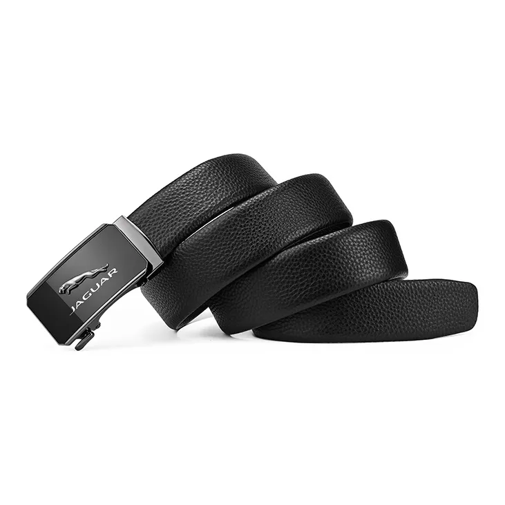 JAGUAR Cow Leather Belts Men's Black Width 3.5CM-2