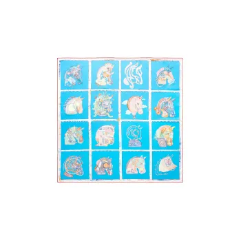 HERMES Silk Scarves Unisex Blue