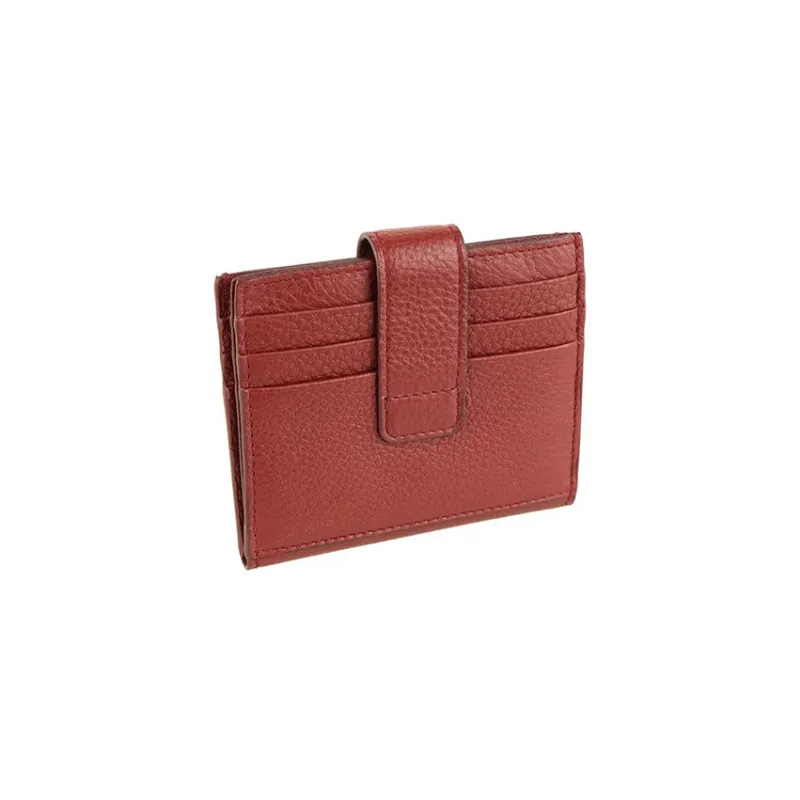 PRADA Leather Card Holder Men's Red-1