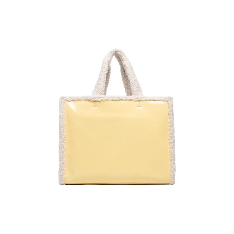 Furla Grained Leather Tote Bag Shopping Bag Handbag Women's Yellow-3