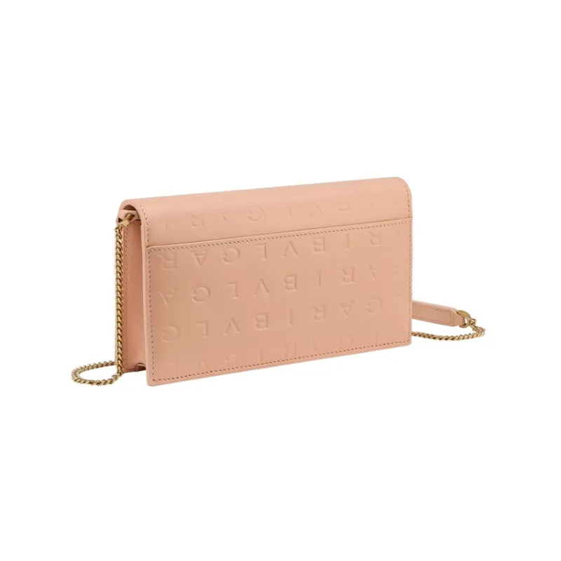 BVLGARI Bvlgari Logo Calfskin Shoulder Bag Crossbody Bag Wallet Women's Light Pink-1