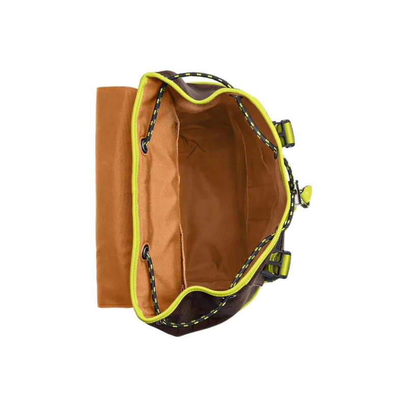COACH Track Canvas With Leather Backpack Tubas Men's Lemon & Coffee-3