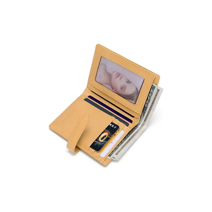 MashaLanti PVC 2 in 1 Card Holder Coin Purse Wallet Regular Women's Dark Brown & Apricot-5