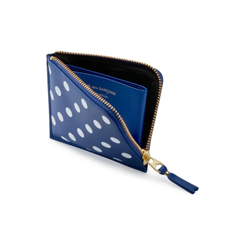 CDG Cow Leather Wallet Regular Women's Blue-2