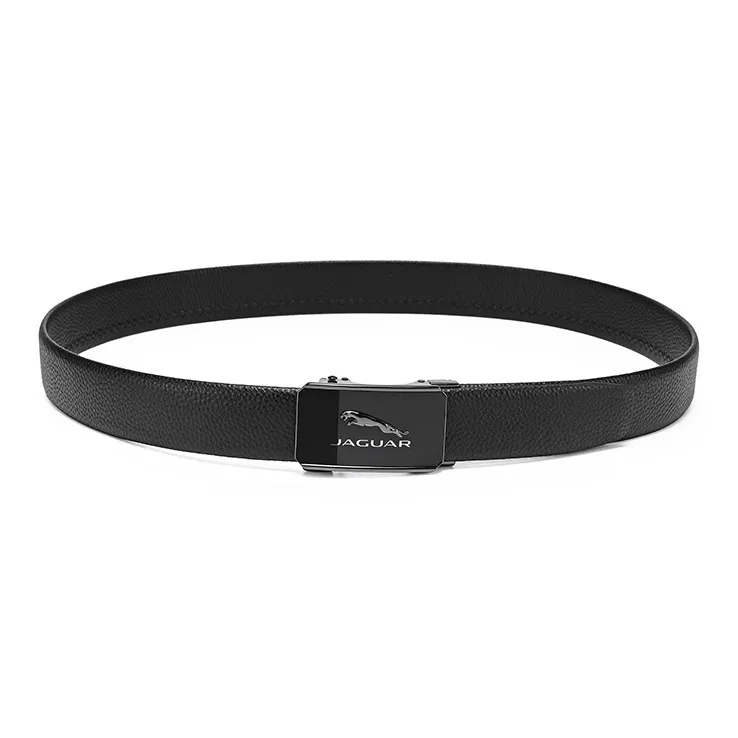 JAGUAR Cow Leather Belts Men's Black Width 3.5CM-4