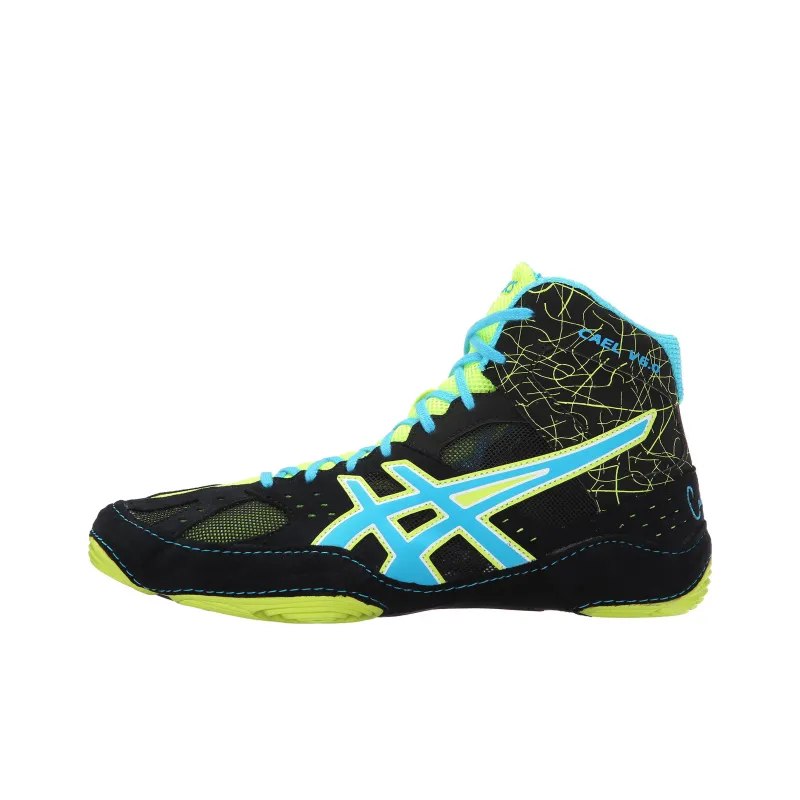 Asics Cael V6.0 Wrestling Shoes 'Black Blue Green'-0