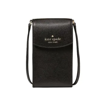 Kate Spade Staci Saffiano Leather Cell Phone Pouch, Shoulder Bag, Crossbody Bag Regular Women's Black