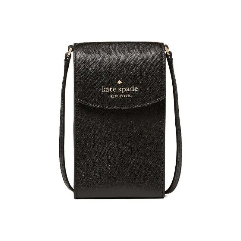 Kate Spade Staci Saffiano Leather Cell Phone Pouch, Shoulder Bag, Crossbody Bag Regular Women's Black-0