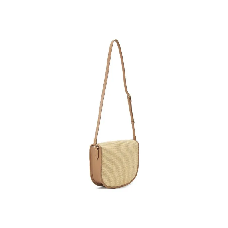 LOVE MOSCHINO Raffia Shoulder Bag Crossbody Bag Women's Beige/Umber-3