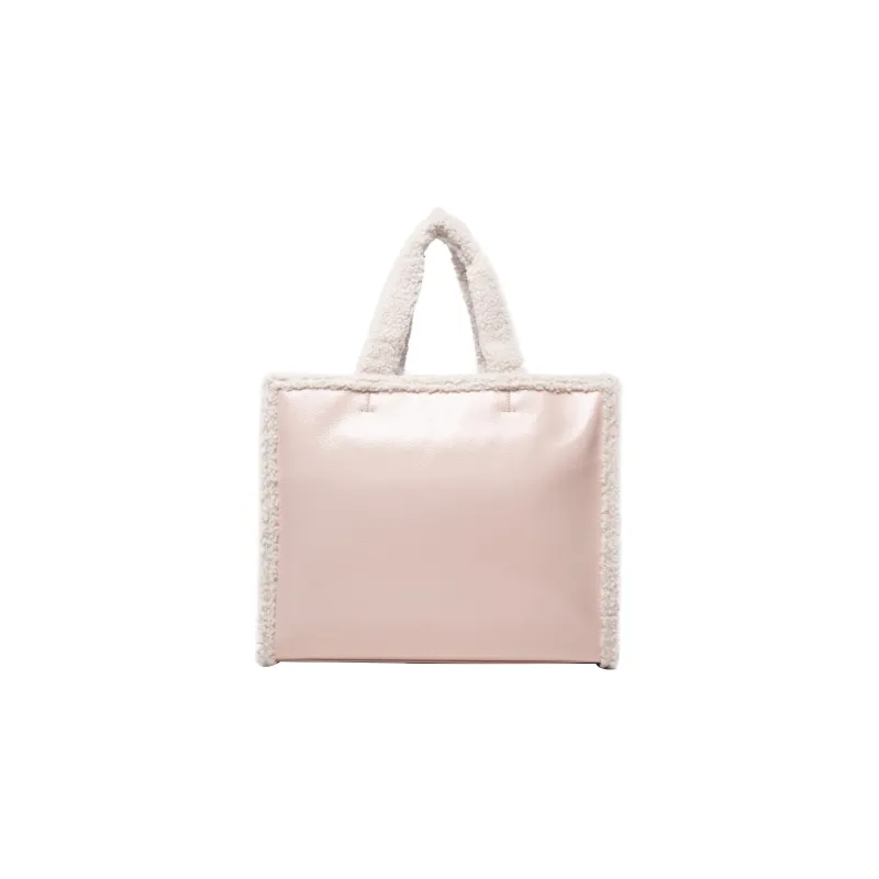 Furla Genuine Leather With Patent Leather Tote Bag Shopping Bag Handbag Regular Women's Pink-3