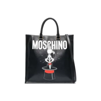 MOSCHINO Polyurethane Shoulder Bag, Crossbody Bag, Handbag Women's Black
