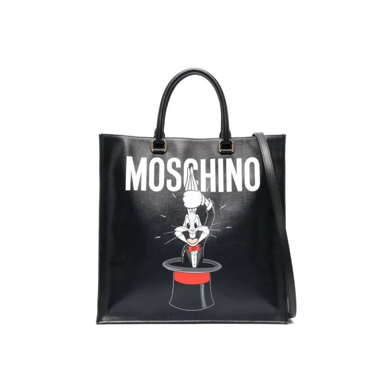 MOSCHINO Polyurethane Shoulder Bag, Crossbody Bag, Handbag Women's Black-0