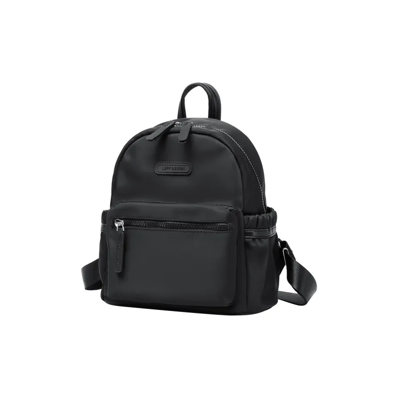 LEFF Fabric Backpack Women's Classic Black Milk Tea Apricot-9