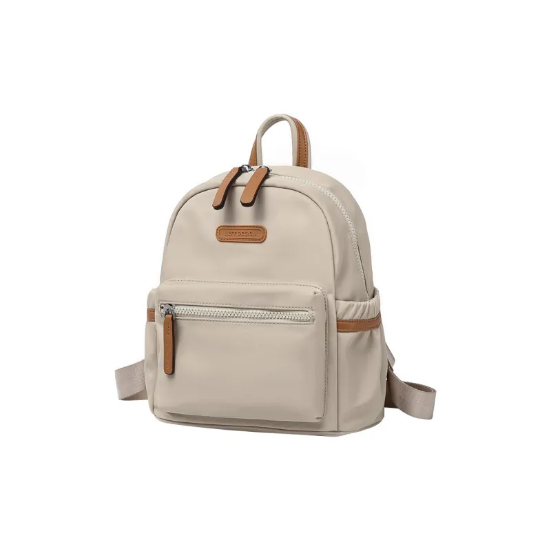 LEFF Fabric Backpack Women's Classic Black Milk Tea Apricot-5
