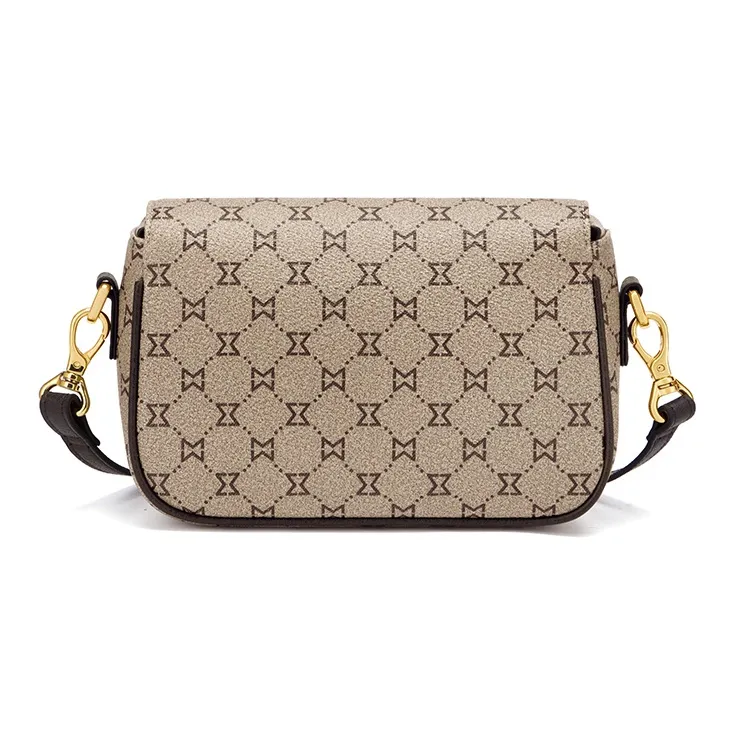MashaLanti PVC Shoulder Bag Crossbody Bag Regular Unisex Coffee/Dark Brown & Apricot-2