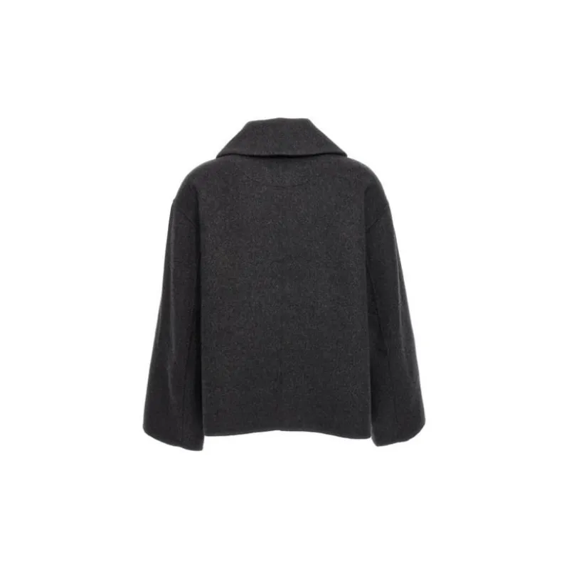 GANNI Velvet Jackets Women's Gray-1